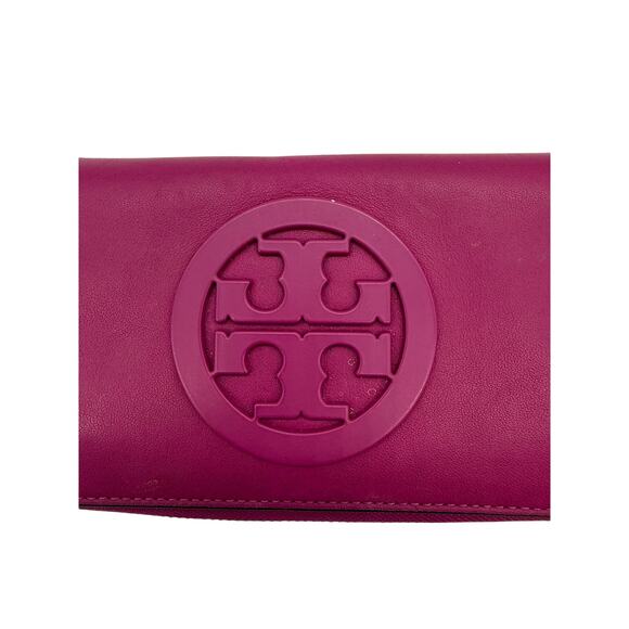 RETAIL $229 Tory Burch Charlie Zip Continental Wallet*PARTY FUSCHIA*EUC - Picture 3 of 12